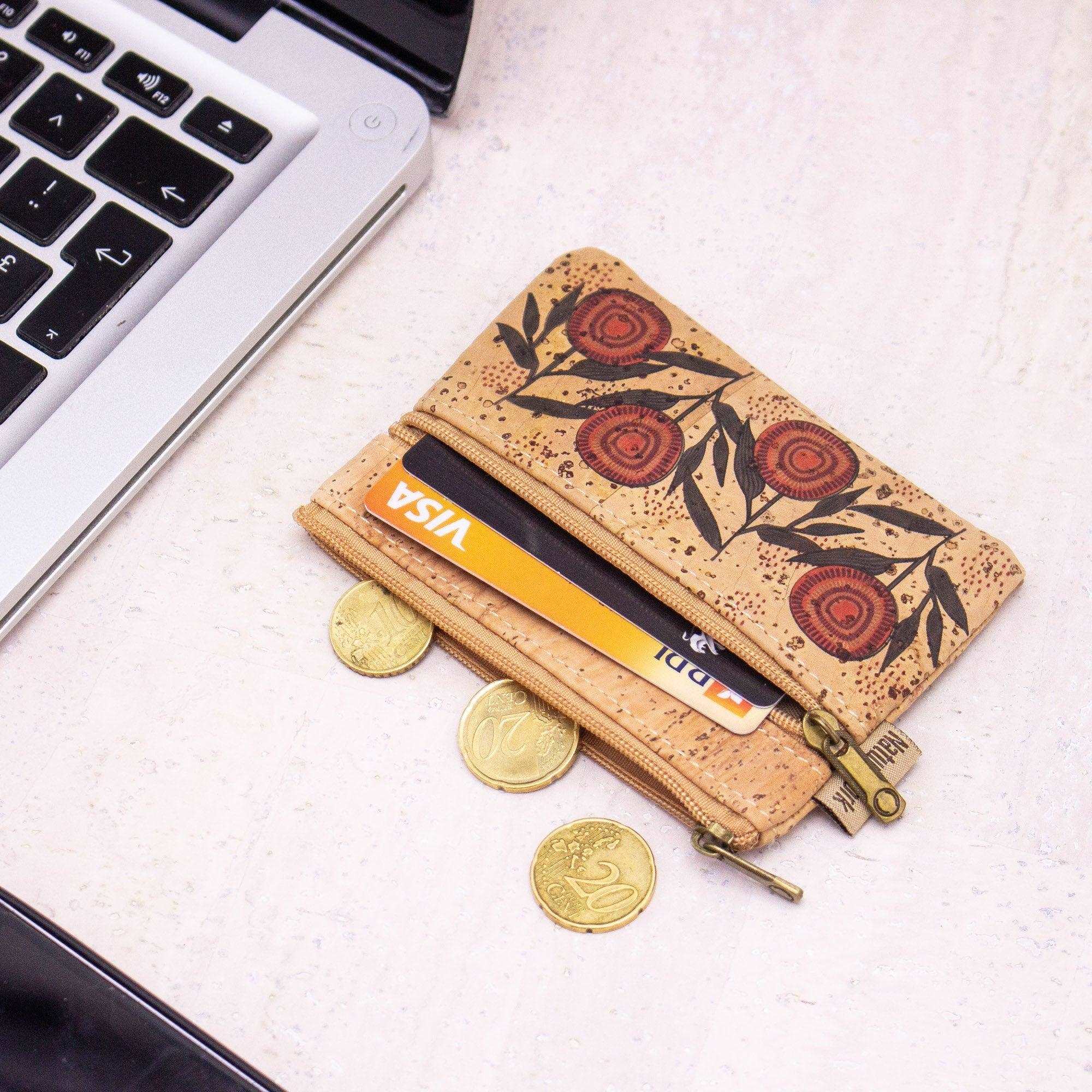 Quirky & Compact: 5 Pack Camellia Cork Mini Pouch-2