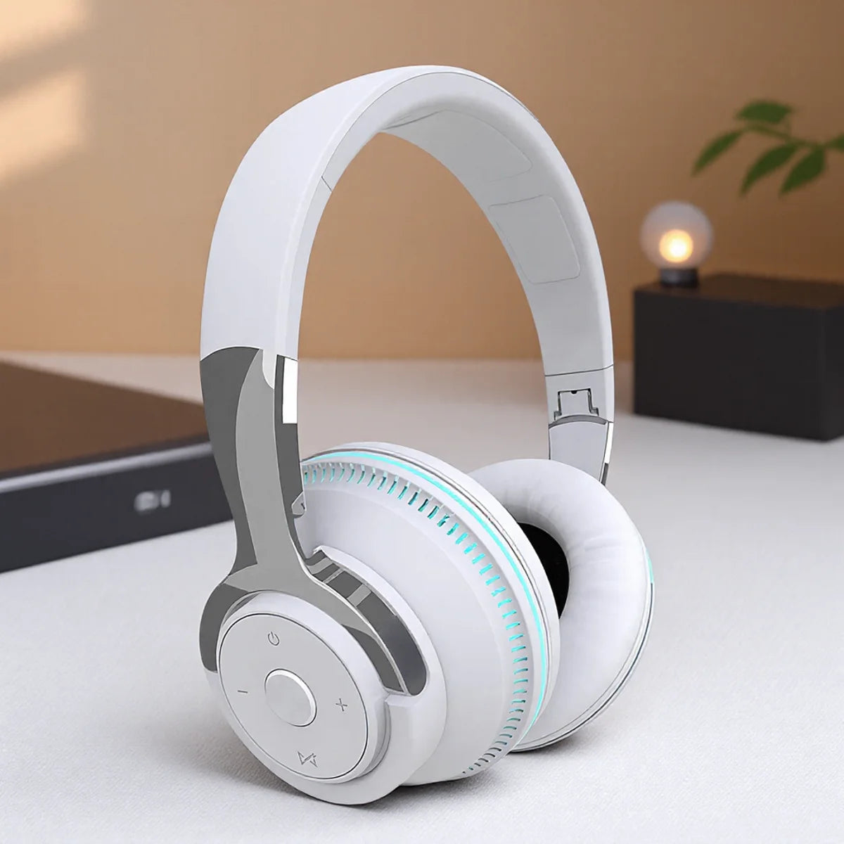 Bluetooth 5.1 Wireless Headset Stereo Earbuds with Microphone Foldable for Tablet Mobile Phone