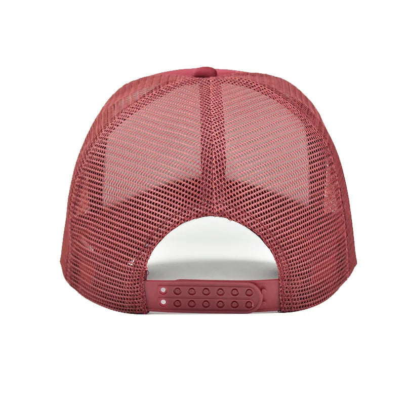 Embossed Triangle Mesh Baseball Caps Women Breathable Mesh Snapback Hats Red Black Casual Sport Hats Cap Unisex Men Fishing