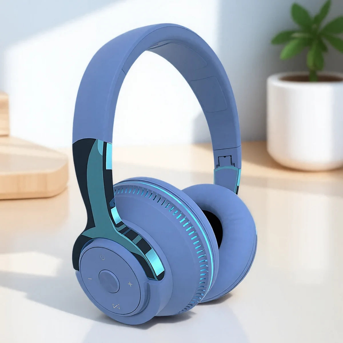 Bluetooth 5.1 Wireless Headset Stereo Earbuds with Microphone Foldable for Tablet Mobile Phone