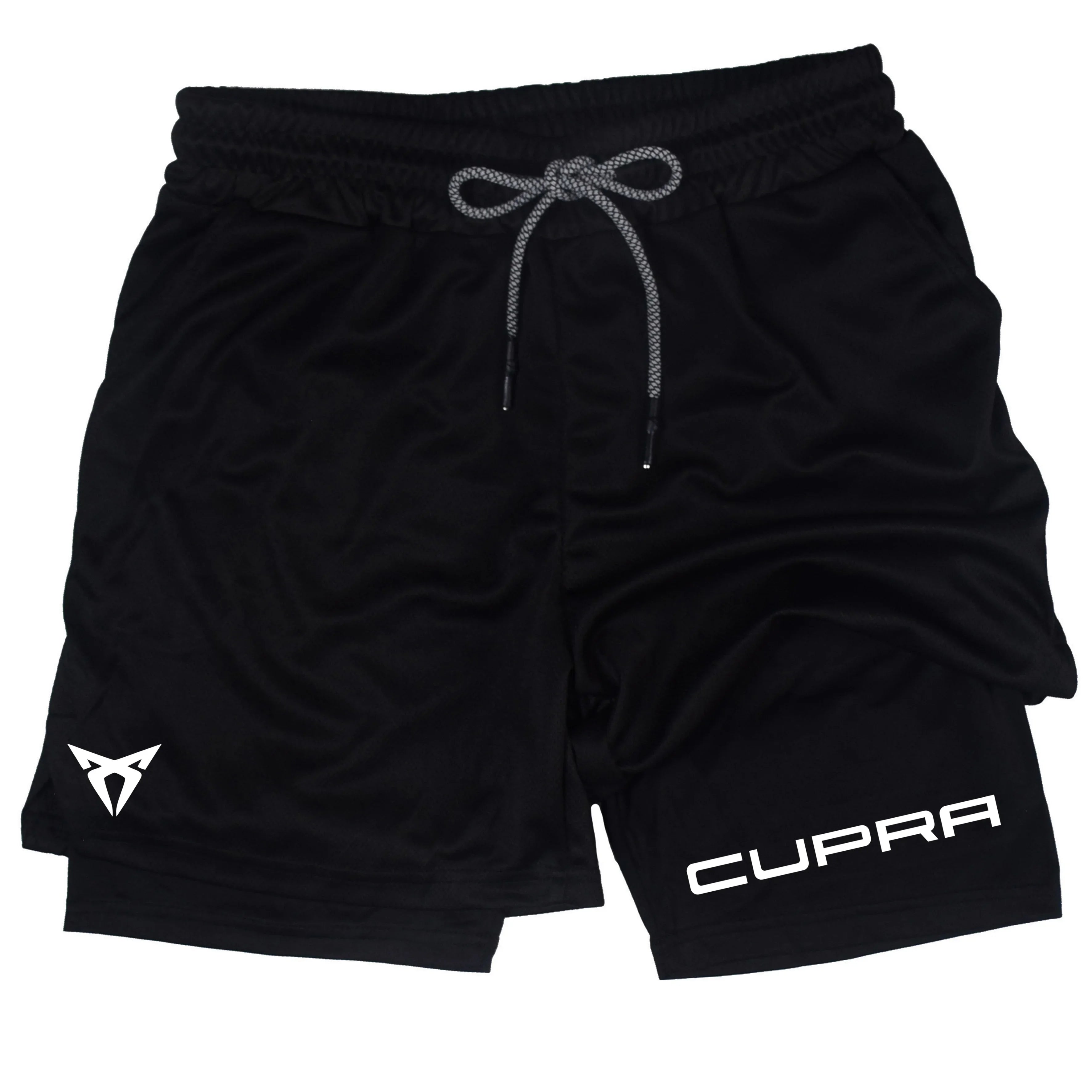 Men's Two-in-one Sports Shorts Breathable Casual Quick-drying Double-layer Shorts Summer Running Sportswear Bottoms M-3XL