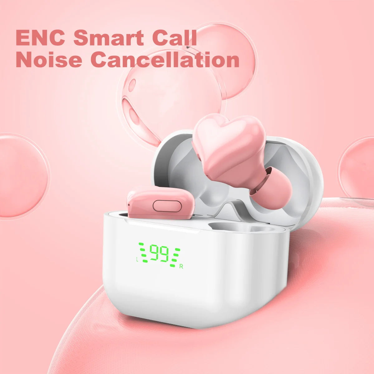 Wireless bluetooth headset Cute fashion sports headphones Pretty love music earbuds Girls' favourite gift For Android/iPhone