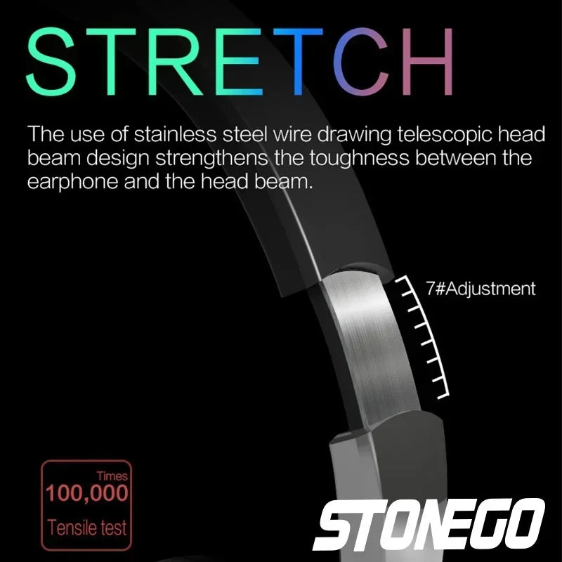 Bluetooth 5.1 Wireless Headset Stereo Earbuds with Microphone Foldable for Tablet Mobile Phone