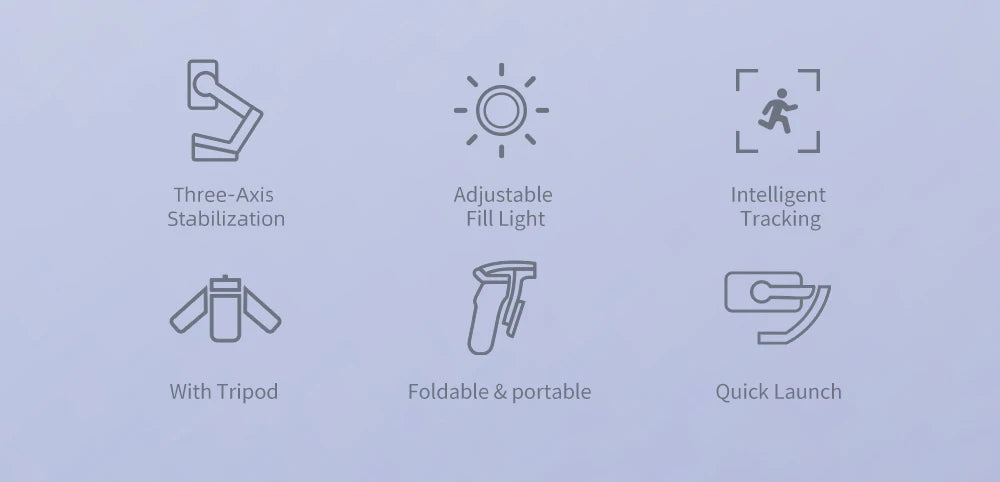 Handheld Gimbal Stabilizer Selfie Tripod with Fill Light for Smartphone 3-Axis Anti Shake Gimbal Foldable for Xiaomi iPhone