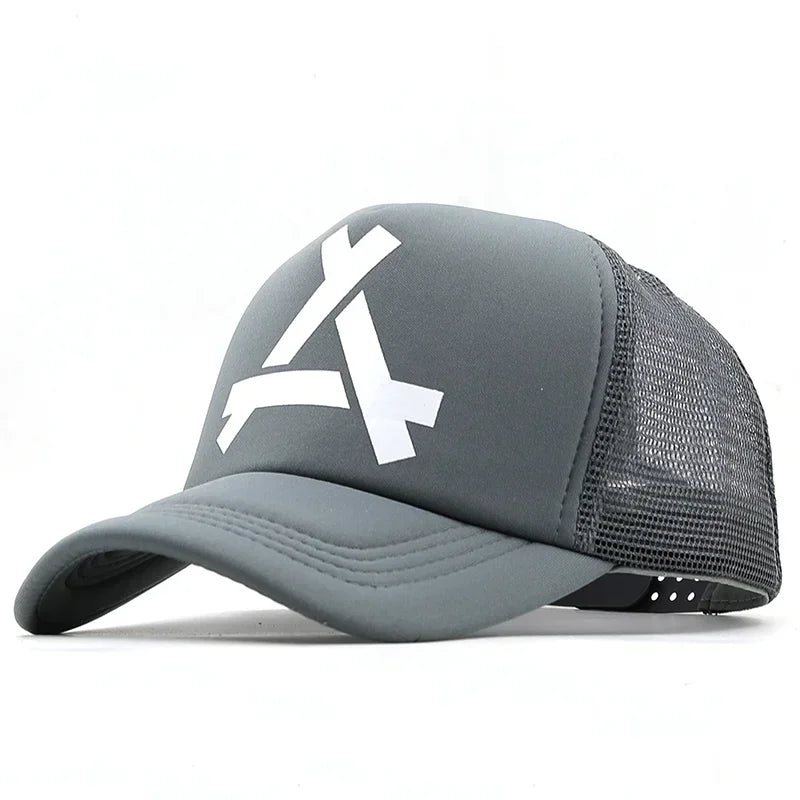 Embossed Triangle Mesh Baseball Caps Women Breathable Mesh Snapback Hats Red Black Casual Sport Hats Cap Unisex Men Fishing
