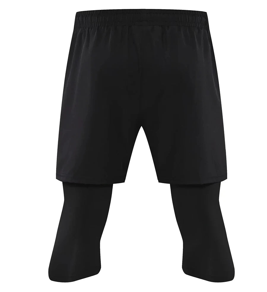 Men Tight Sport 2 In 1 Cropped Pants 2024 Summer Elastic Quick-dry Compression Workout Training Exercise Running Sports Shorts