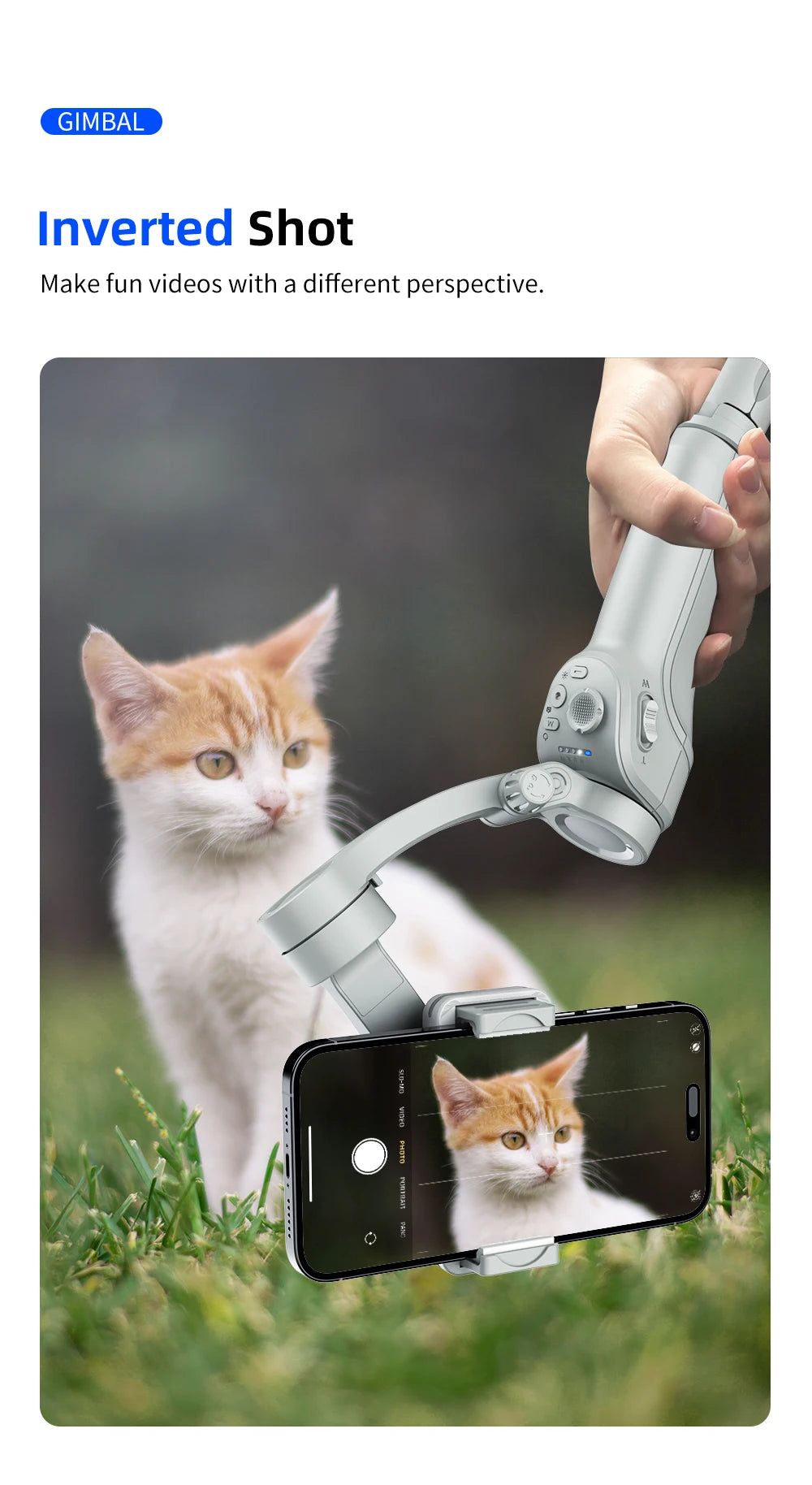 Handheld Gimbal Stabilizer Selfie Tripod with Fill Light for Smartphone 3-Axis Anti Shake Gimbal Foldable for Xiaomi iPhone