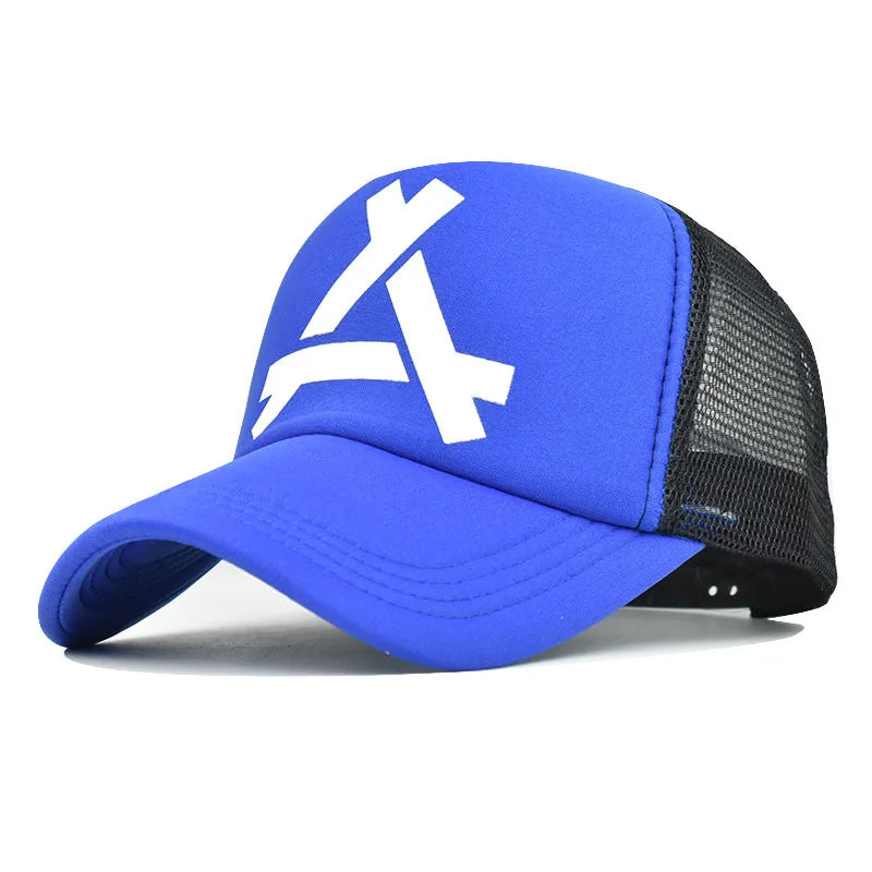 Embossed Triangle Mesh Baseball Caps Women Breathable Mesh Snapback Hats Red Black Casual Sport Hats Cap Unisex Men Fishing