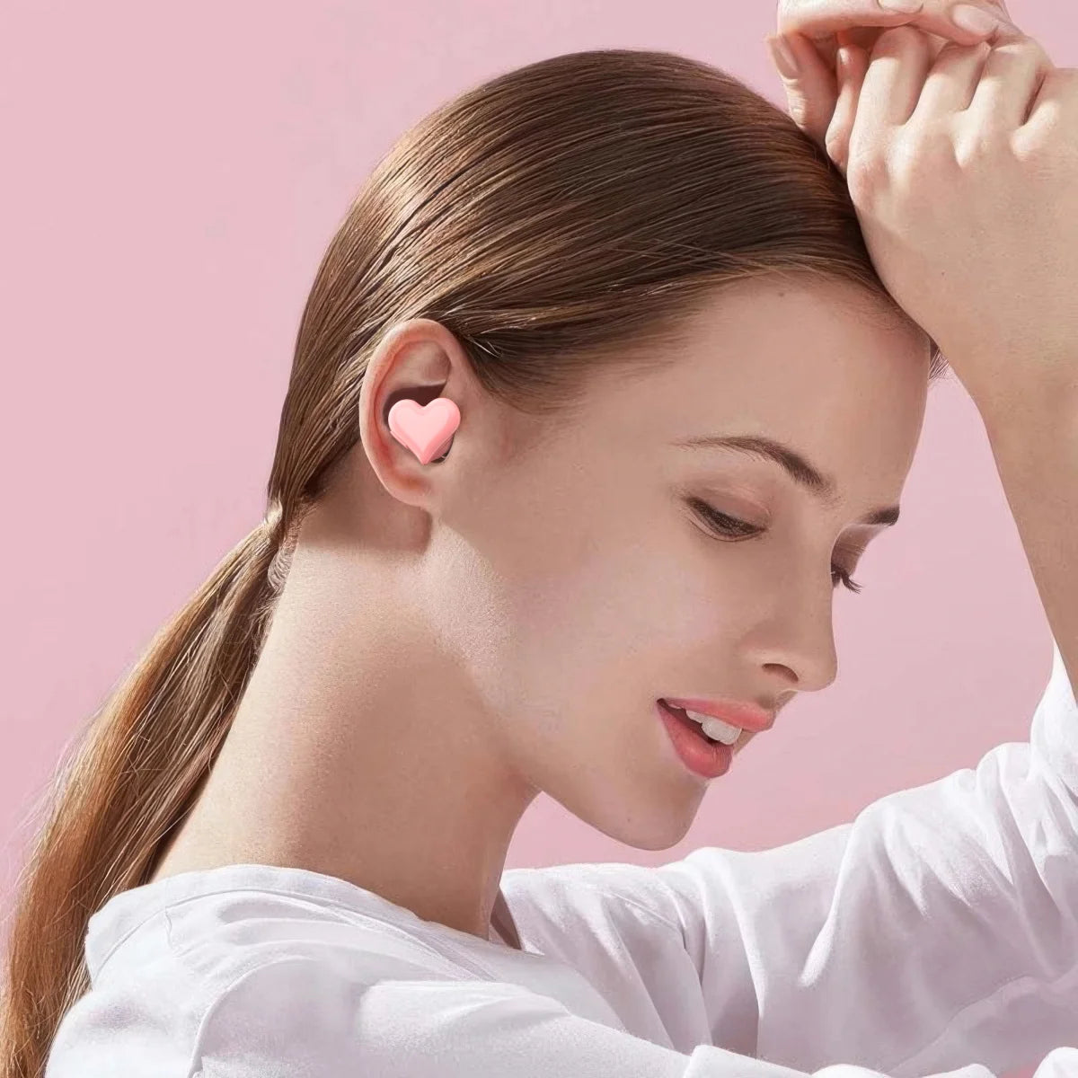 Wireless bluetooth headset Cute fashion sports headphones Pretty love music earbuds Girls' favourite gift For Android/iPhone