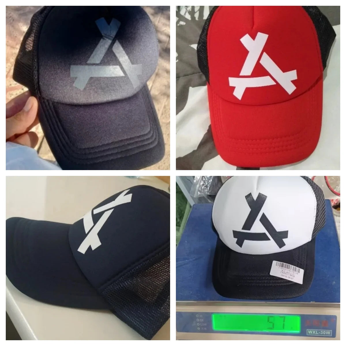 Embossed Triangle Mesh Baseball Caps Women Breathable Mesh Snapback Hats Red Black Casual Sport Hats Cap Unisex Men Fishing