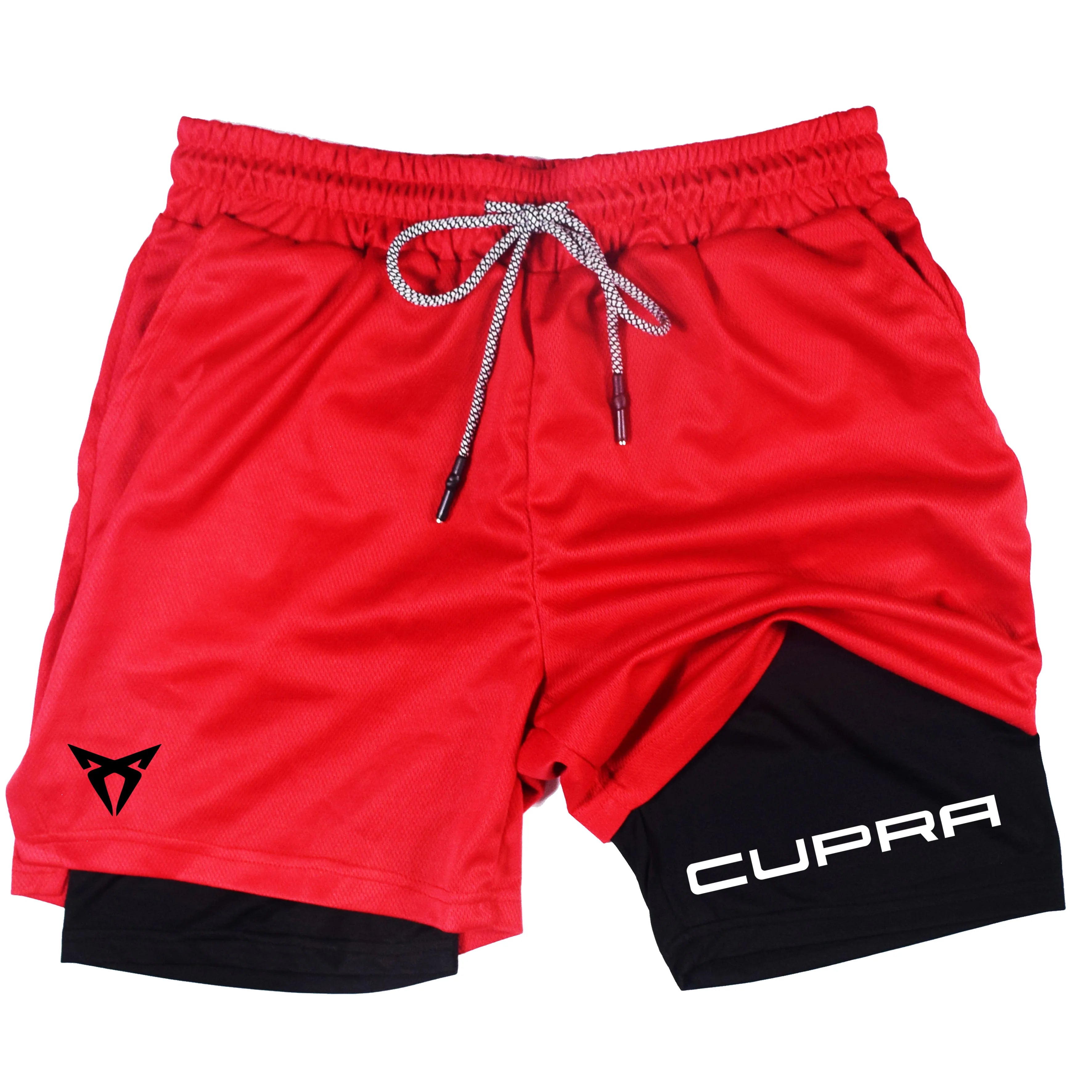 Men's Two-in-one Sports Shorts Breathable Casual Quick-drying Double-layer Shorts Summer Running Sportswear Bottoms M-3XL RL0244