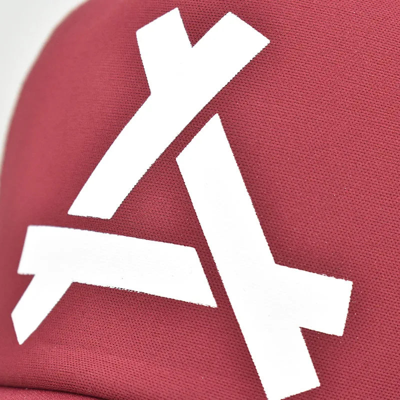 Embossed Triangle Mesh Baseball Caps Women Breathable Mesh Snapback Hats Red Black Casual Sport Hats Cap Unisex Men Fishing