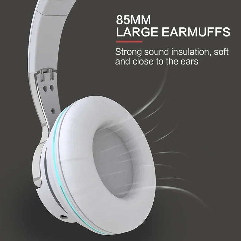 Bluetooth 5.1 Wireless Headset Stereo Earbuds with Microphone Foldable for Tablet Mobile Phone