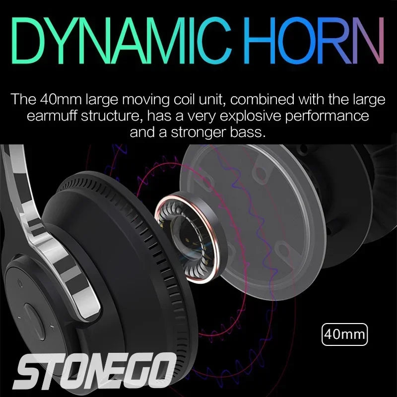 Bluetooth 5.1 Wireless Headset Stereo Earbuds with Microphone Foldable for Tablet Mobile Phone