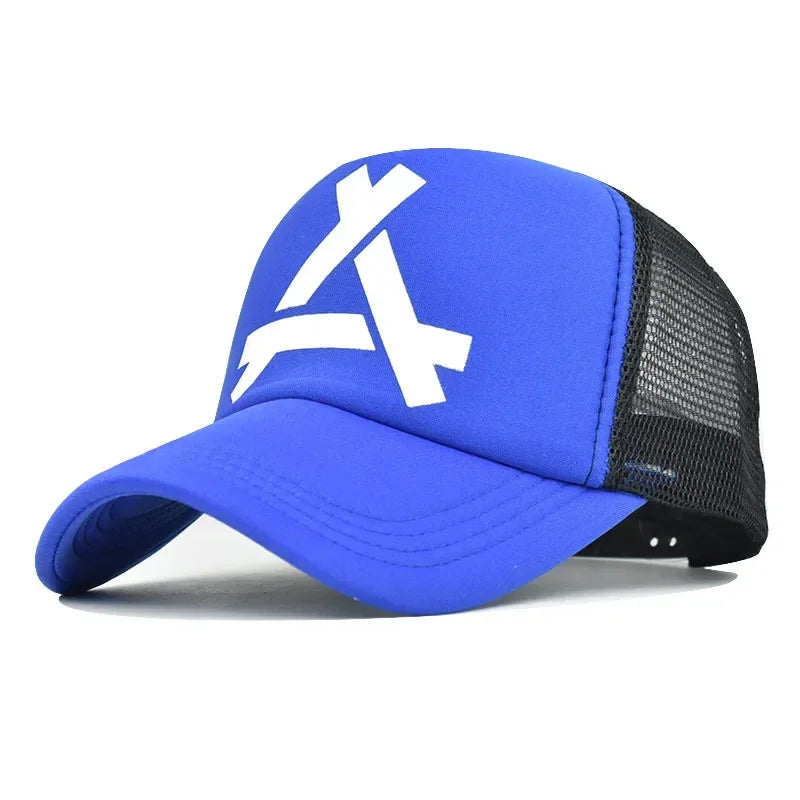 Embossed Triangle Mesh Baseball Caps Women Breathable Mesh Snapback Hats Red Black Casual Sport Hats Cap Unisex Men Fishing