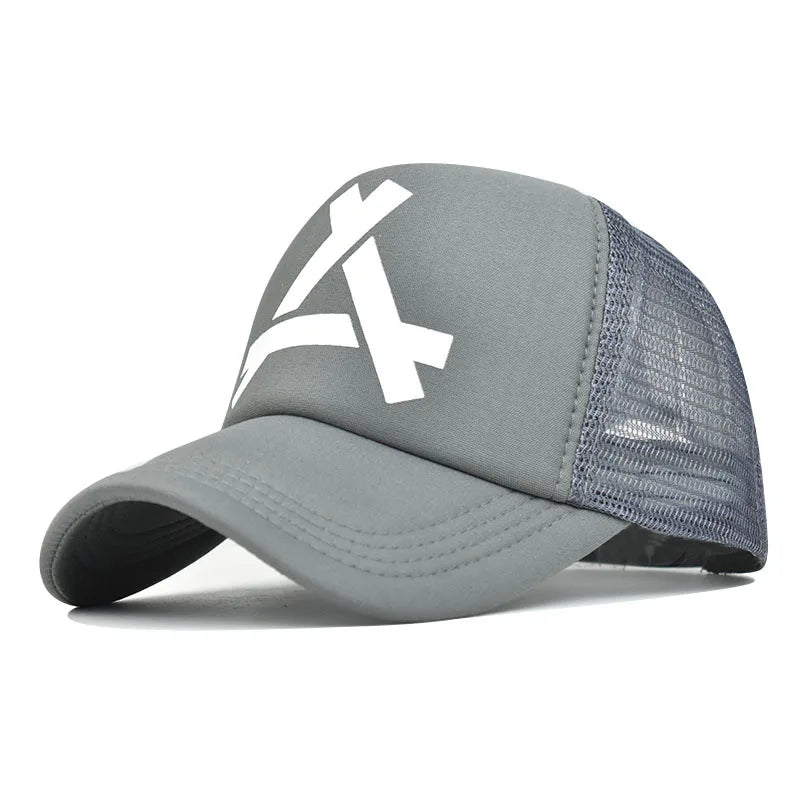 Embossed Triangle Mesh Baseball Caps Women Breathable Mesh Snapback Hats Red Black Casual Sport Hats Cap Unisex Men Fishing