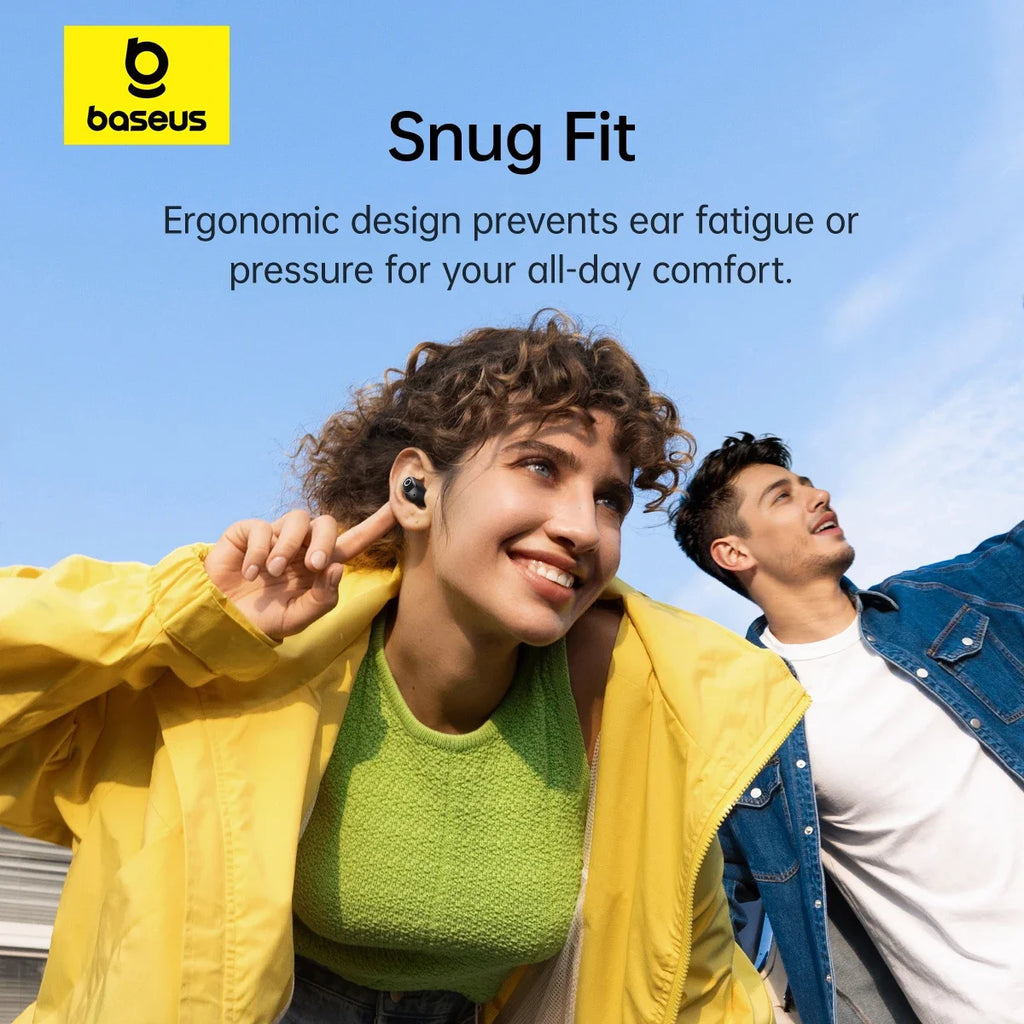 Baseus Bass BD1 Wireless Earphones Bluetooth 5.4 Mini Bean Earbuds 38H Playtime IP55 Waterproof Sports Headphones