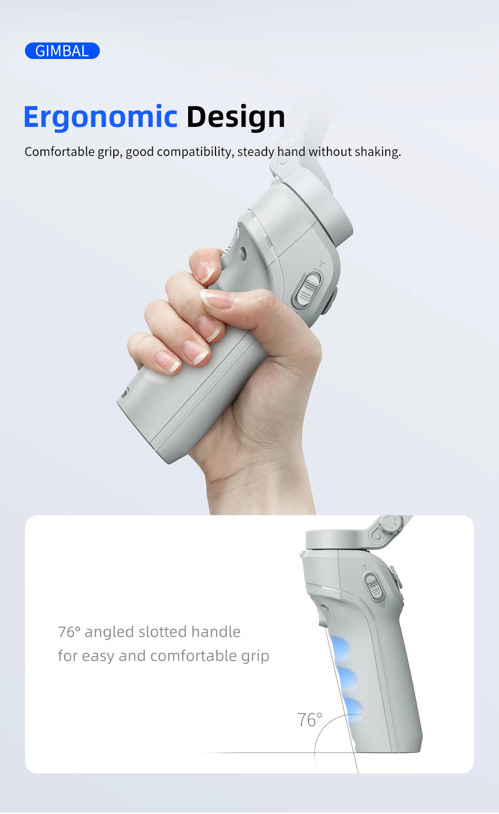 Handheld Gimbal Stabilizer Selfie Tripod with Fill Light for Smartphone 3-Axis Anti Shake Gimbal Foldable for Xiaomi iPhone
