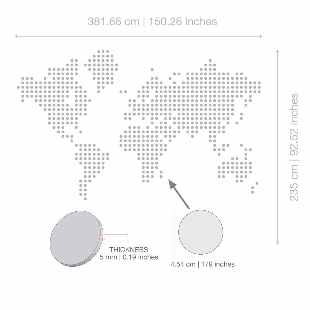 World Map 3D Dots Wall Decor-2