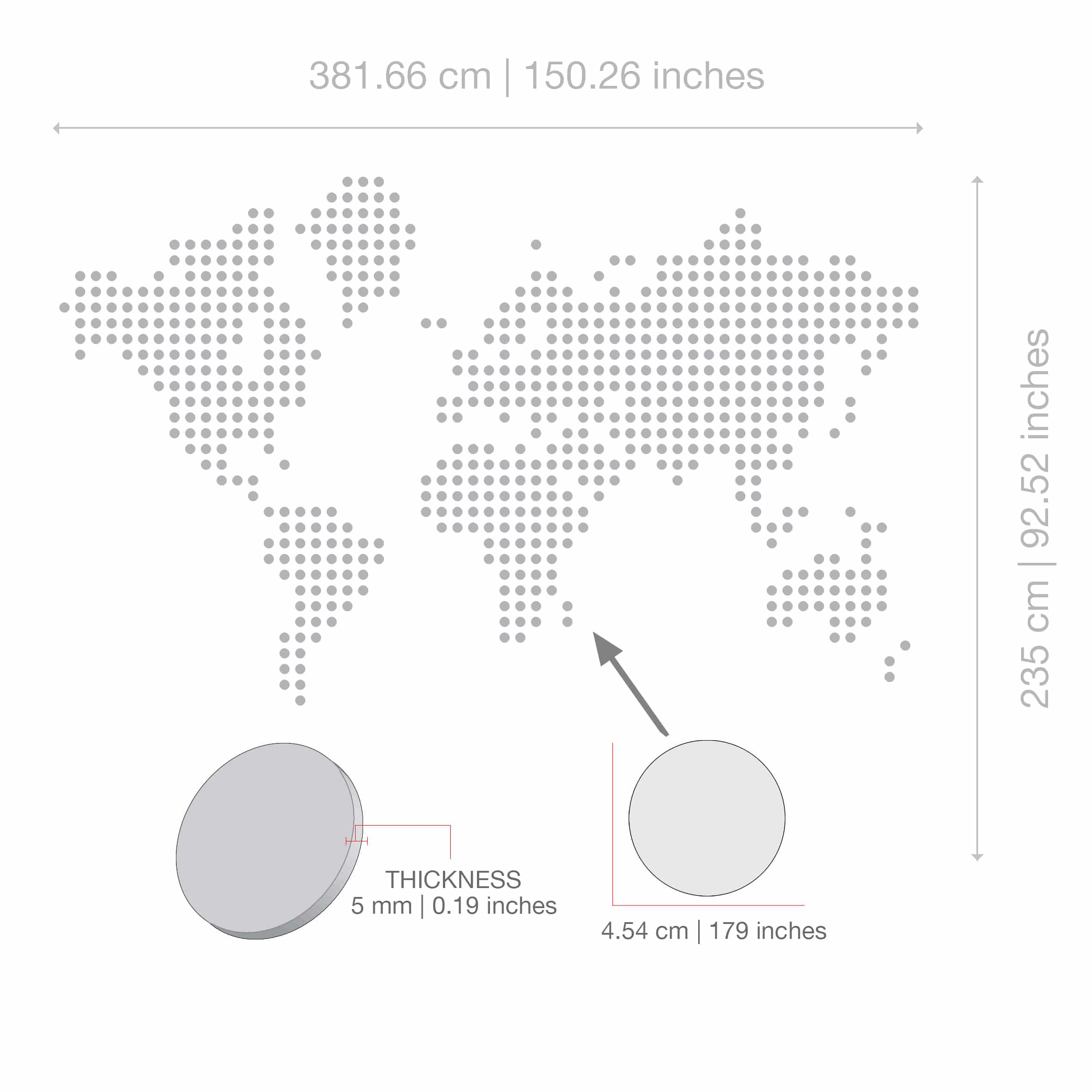 World Map 3D Dots Wall Decor-2